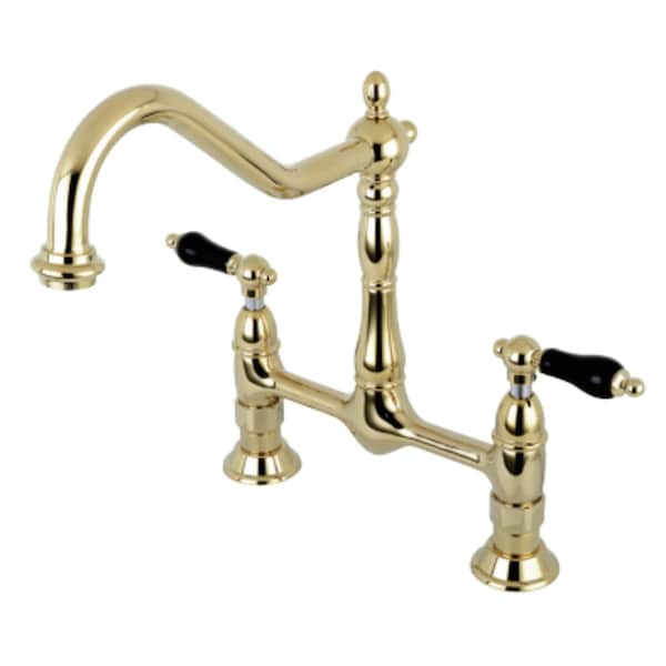 KS1172PKL Duchess Bridge Kitchen Faucet, Polished Brass